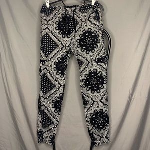 SOLD CJ Black Paisley Bandana Jogger Pants Sz L